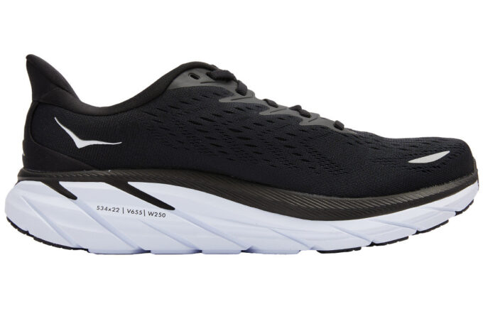 Clifton 8 2E Wide ‘Black White’