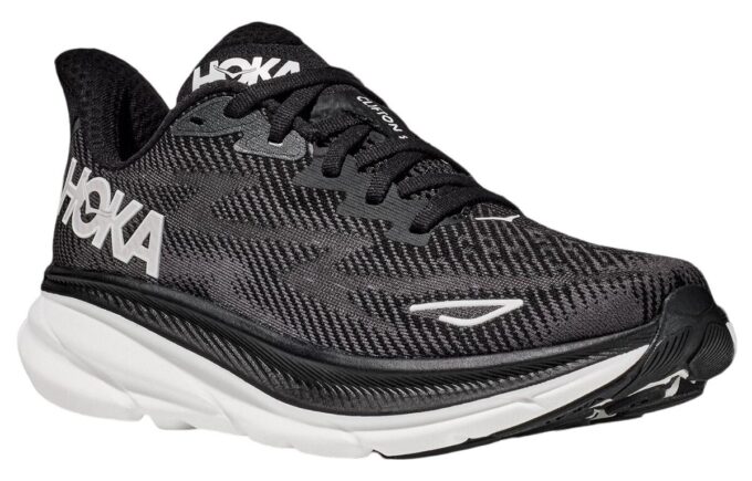 Clifton 9 2E Wide ‘Black White’