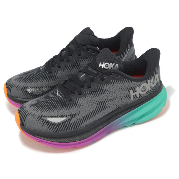 (WMNS) Clifton 9 Gore-Tex ‘Black Electric Aqua’